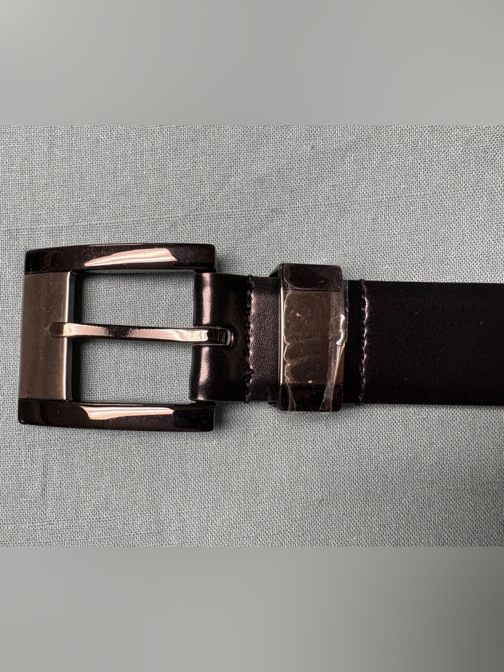 NWOT Men's Black Leather Dress Belt w/ Polished Buckle: 1.25in / 40in: L/XL